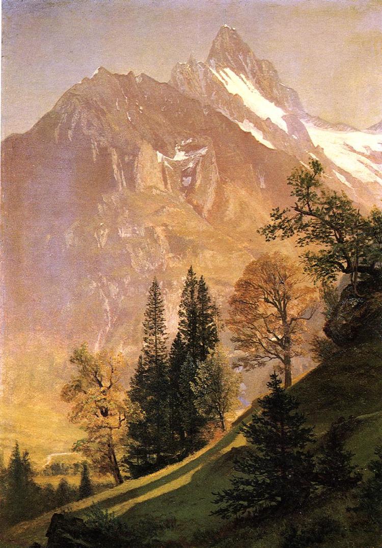 Albert Bierstadt Oil Painting Mountain Landscape - Click Image to Close